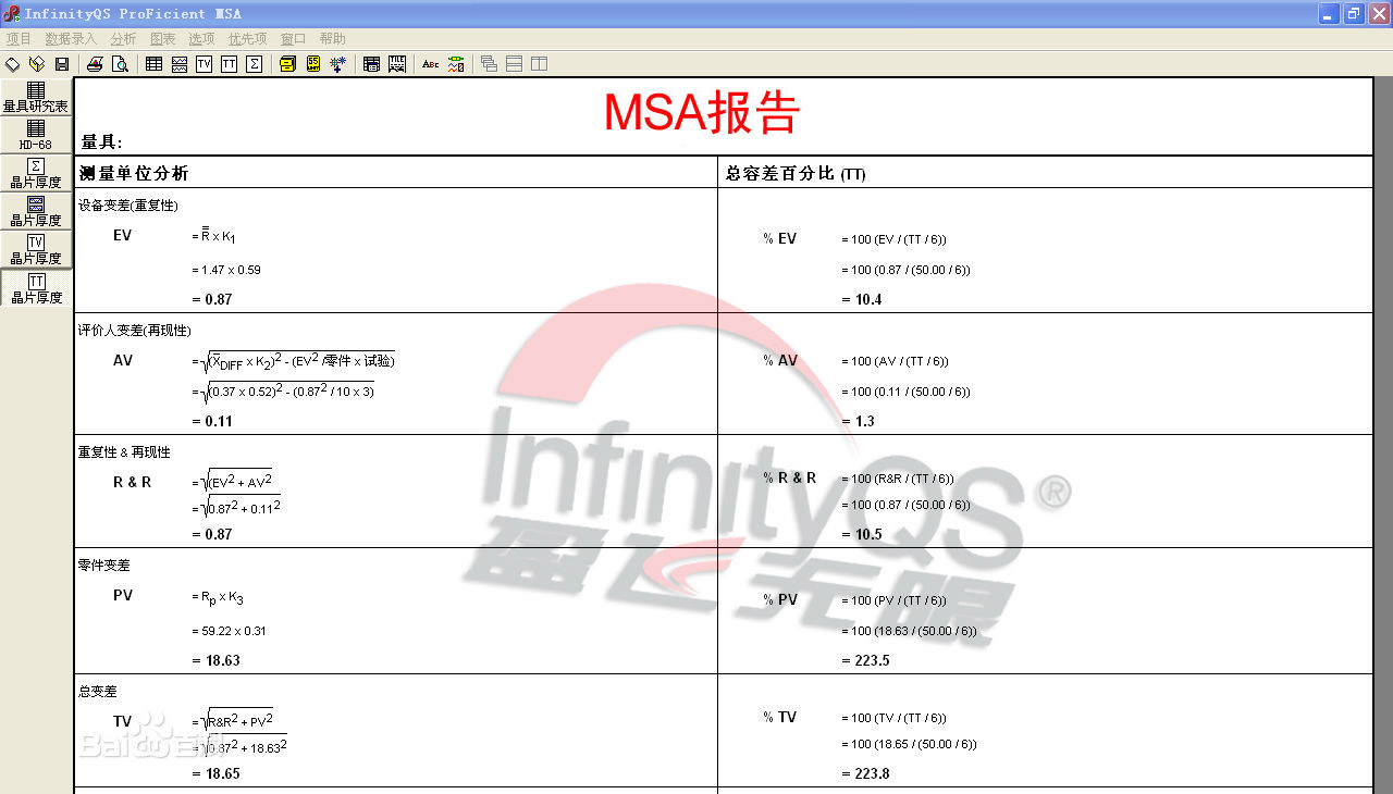 丈量系统剖析MSA陈诉